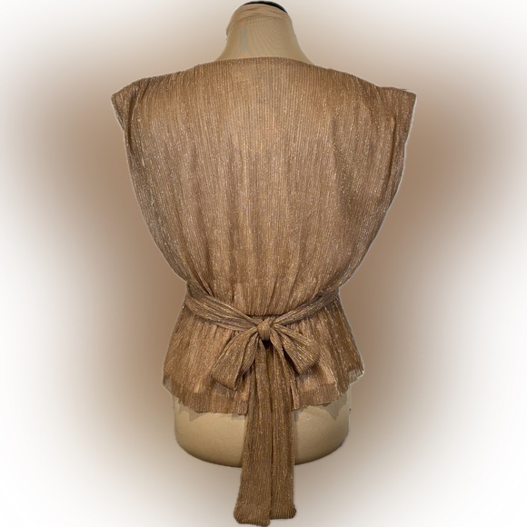 Anthropologie Gold Shimmer Blouse - Picture 3 of 6